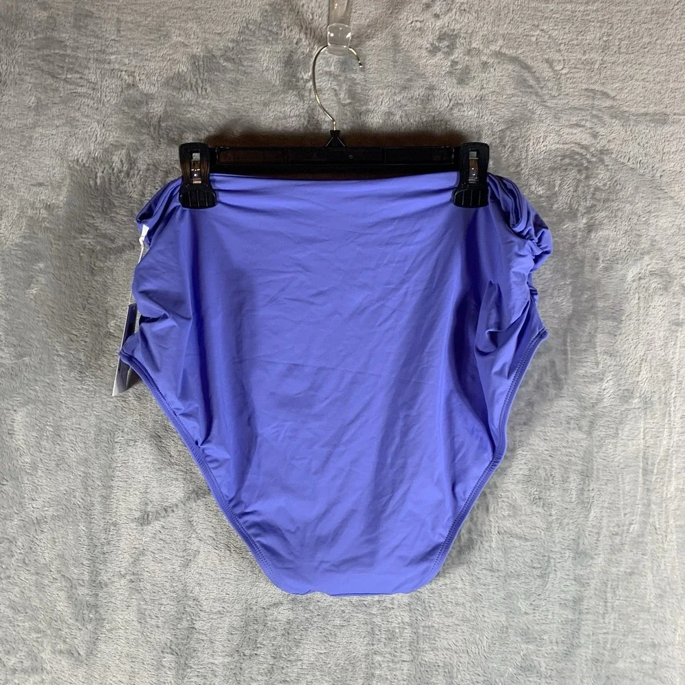 Anne Cole Women's Swimsuit 22W Bikini Bottoms Convertible 3 Ways‎ Purple Ruched
